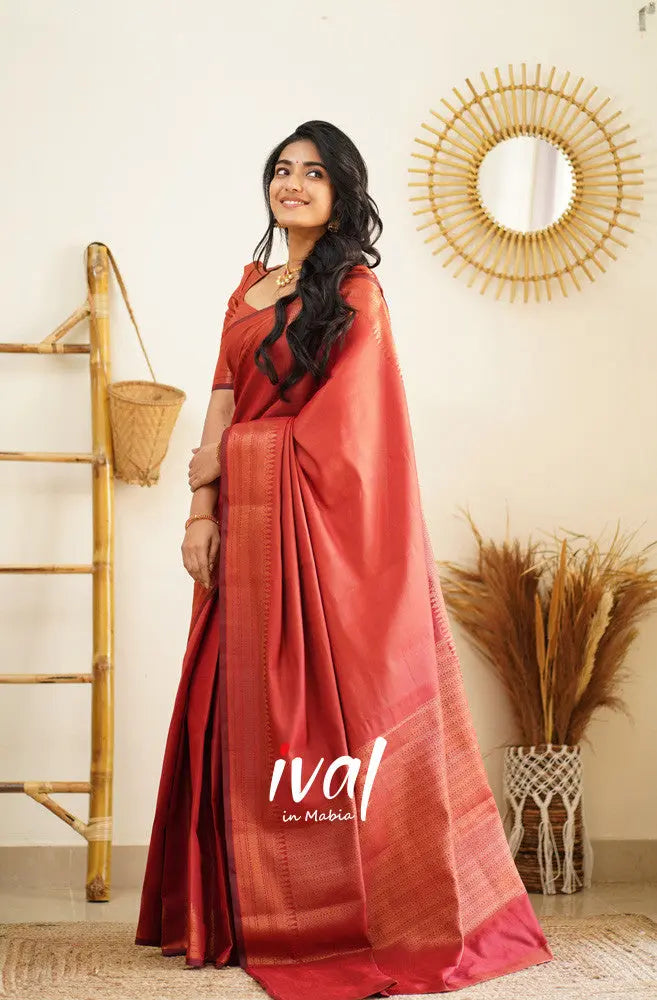 PURE BANARASI COPPER ZARI WEAVING SAREE - NextBuy