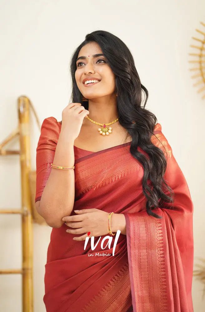 PURE BANARASI COPPER ZARI WEAVING SAREE - NextBuy