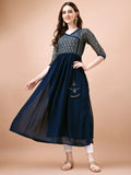 Foil Printed Angrakha Kurta With Handmade Latkan And Dupatta NextBuy