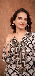 HEAVY COTTON THREAD EMBROIDED REAL MIRROR WORK TOP-PANT - NextBuy