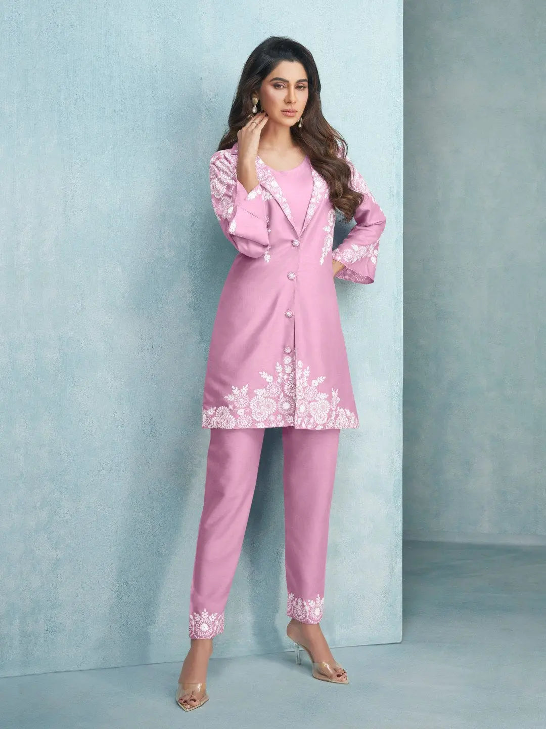 Women Viscose Rayon Ethnic Top Pant Set - NextBuy
