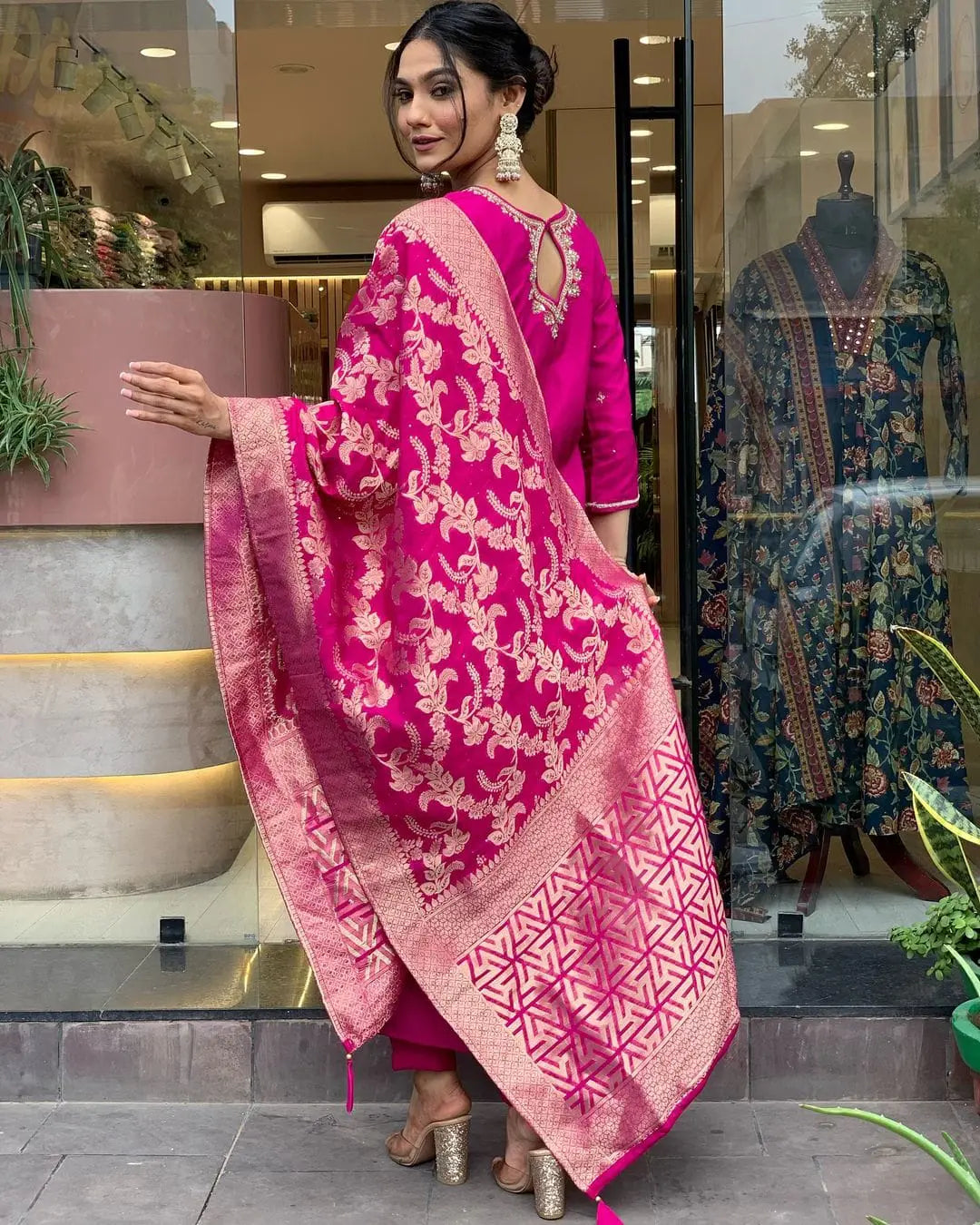 Embroidered Kurta, Trouser/Pant Dupatta Set - NextBuy