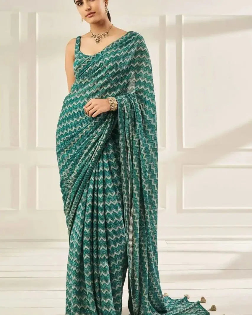 Self Design Bollywood Georgette Saree - NextBuy