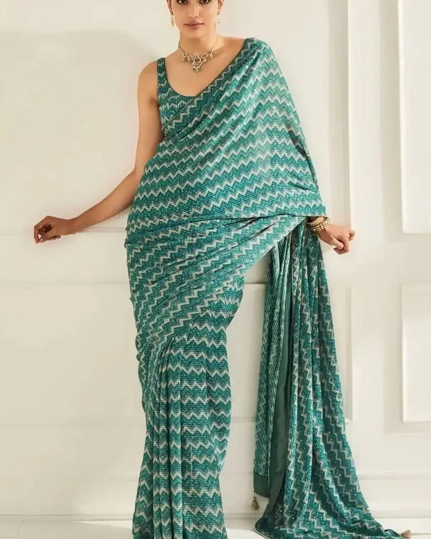 Self Design Bollywood Georgette Saree - NextBuy