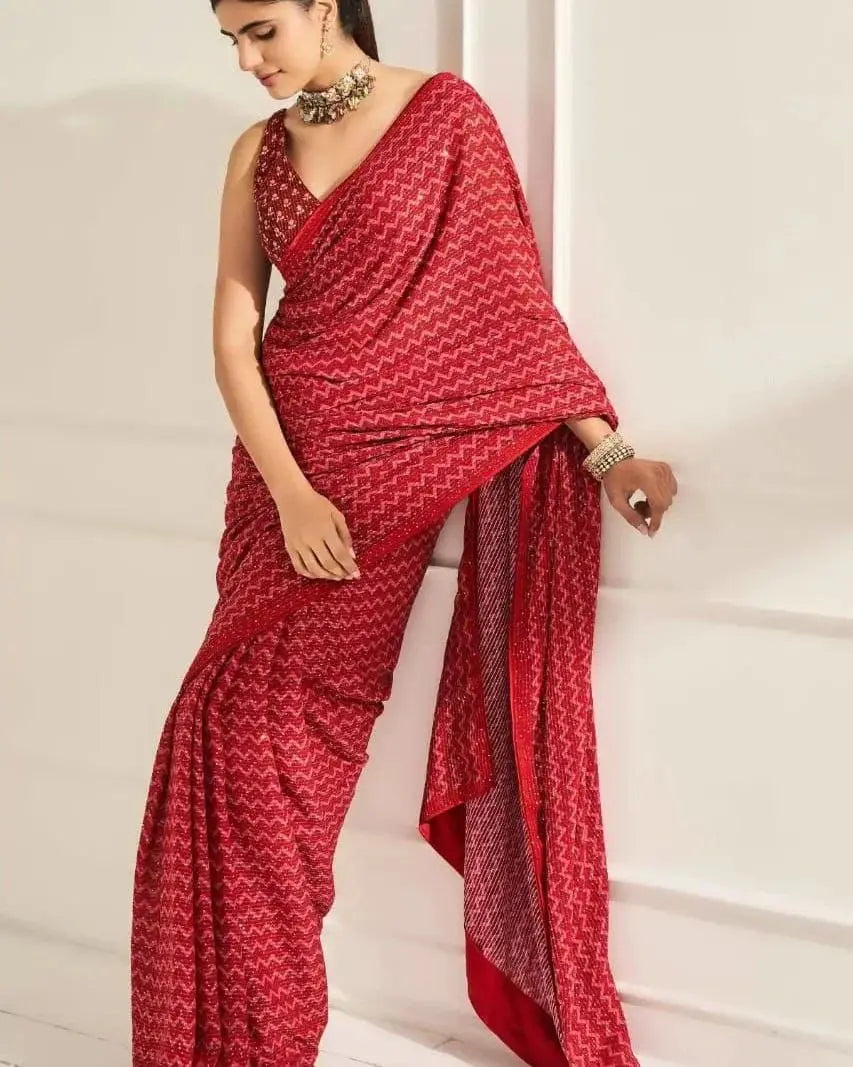 Self Design Bollywood Georgette Saree - NextBuy