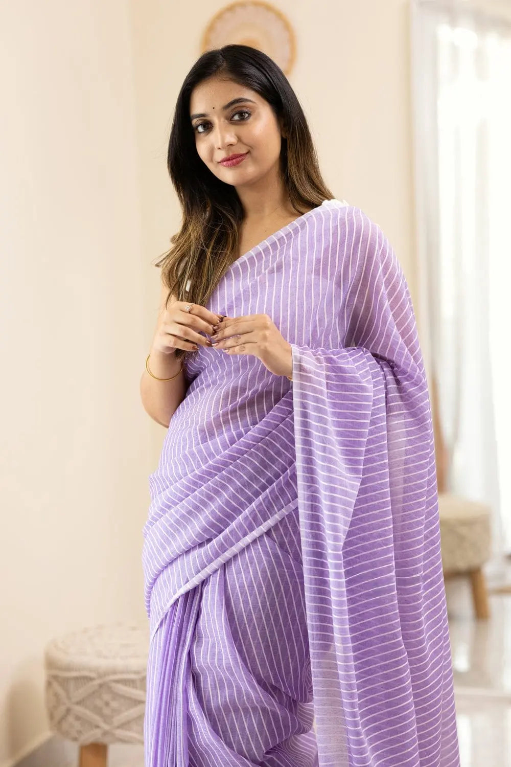 Saree - Soft LINEN Cotton Saree With Very Fancy Tassels Same As Shown In Picture NextBuy