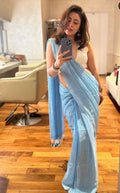 Soft LINEN Cotton Saree with Very Fancy Tassels Same as Shown In Picture - NextBuy