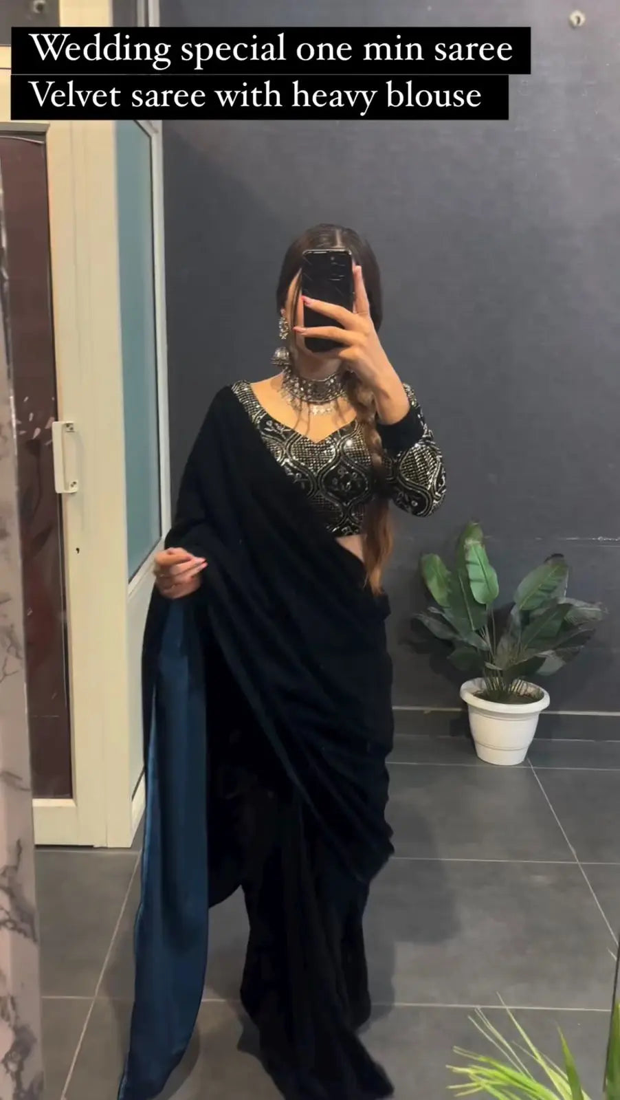 Black Colour Sequence Work Designer Saree For Girls - NextBuy