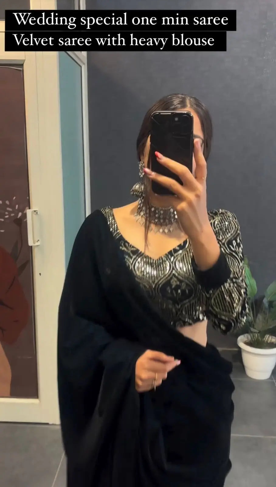Black Colour Sequence Work Designer Saree For Girls - NextBuy