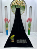 Black Colour Sequence Work Designer Saree For Girls - NextBuy