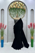 Black Colour Sequence Work Designer Saree For Girls - NextBuy