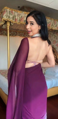 Georgette Ready To Wear Saree With Unstitched Blouse - NextBuy