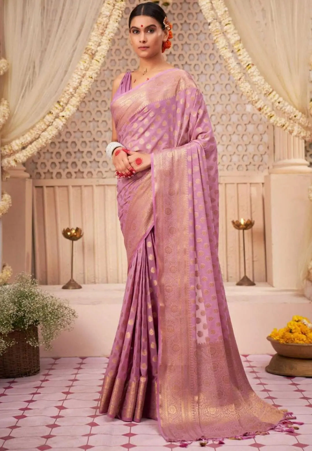 Women Woven Silk Saree with Contrast Border | FS - NextBuy