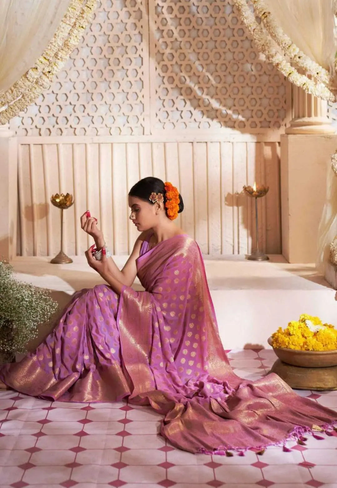 Women Woven Silk Saree with Contrast Border | FS - NextBuy