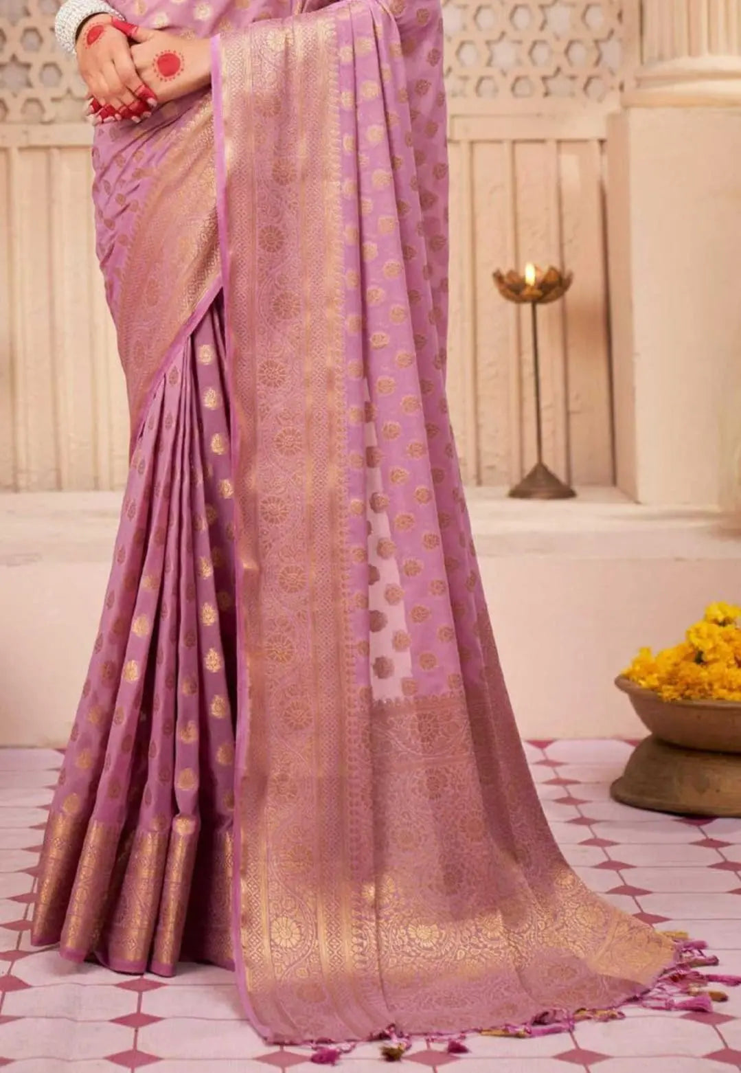 Women Woven Silk Saree with Contrast Border | FS - NextBuy