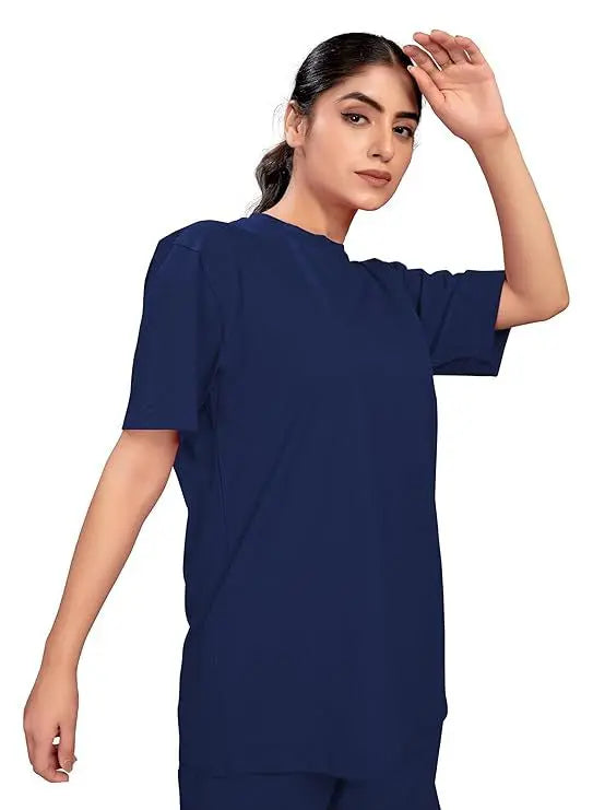 Women's Cotton Casual Wear Solid/Plain Night Suit Set of Top & Shorts, Co Ord Set - NextBuy