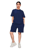 Women's Cotton Casual Wear Solid/Plain Night Suit Set of Top & Shorts, Co Ord Set - NextBuy