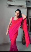 Ombre-Dyed Georgette Saree With Blouse - NextBuy