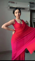 Ombre-Dyed Georgette Saree With Blouse - NextBuy