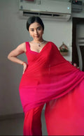 Ombre-Dyed Georgette Saree With Blouse - NextBuy