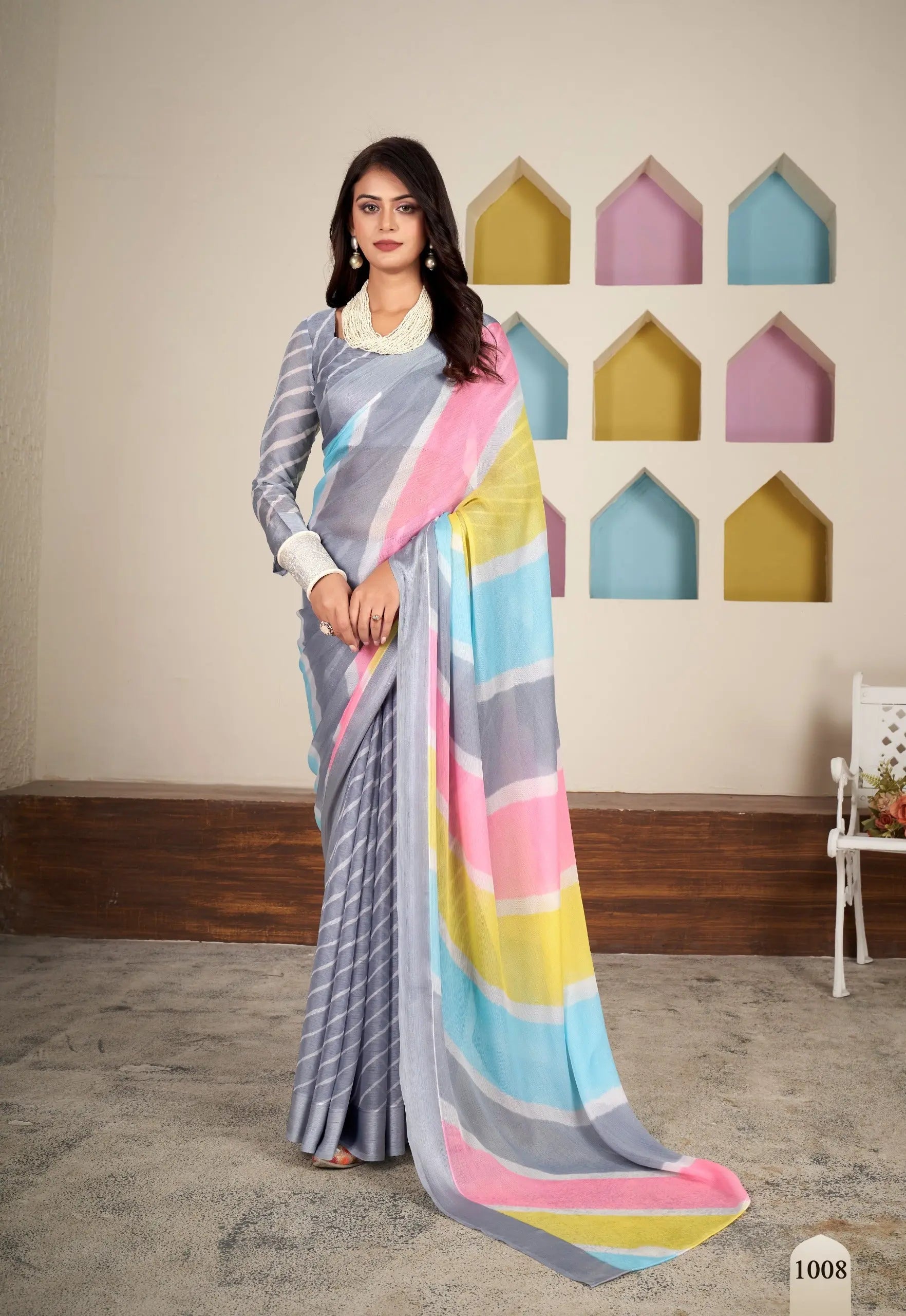 PURE JARI CHIFFON WITH WEAVING BORDER SAREE NextBuy