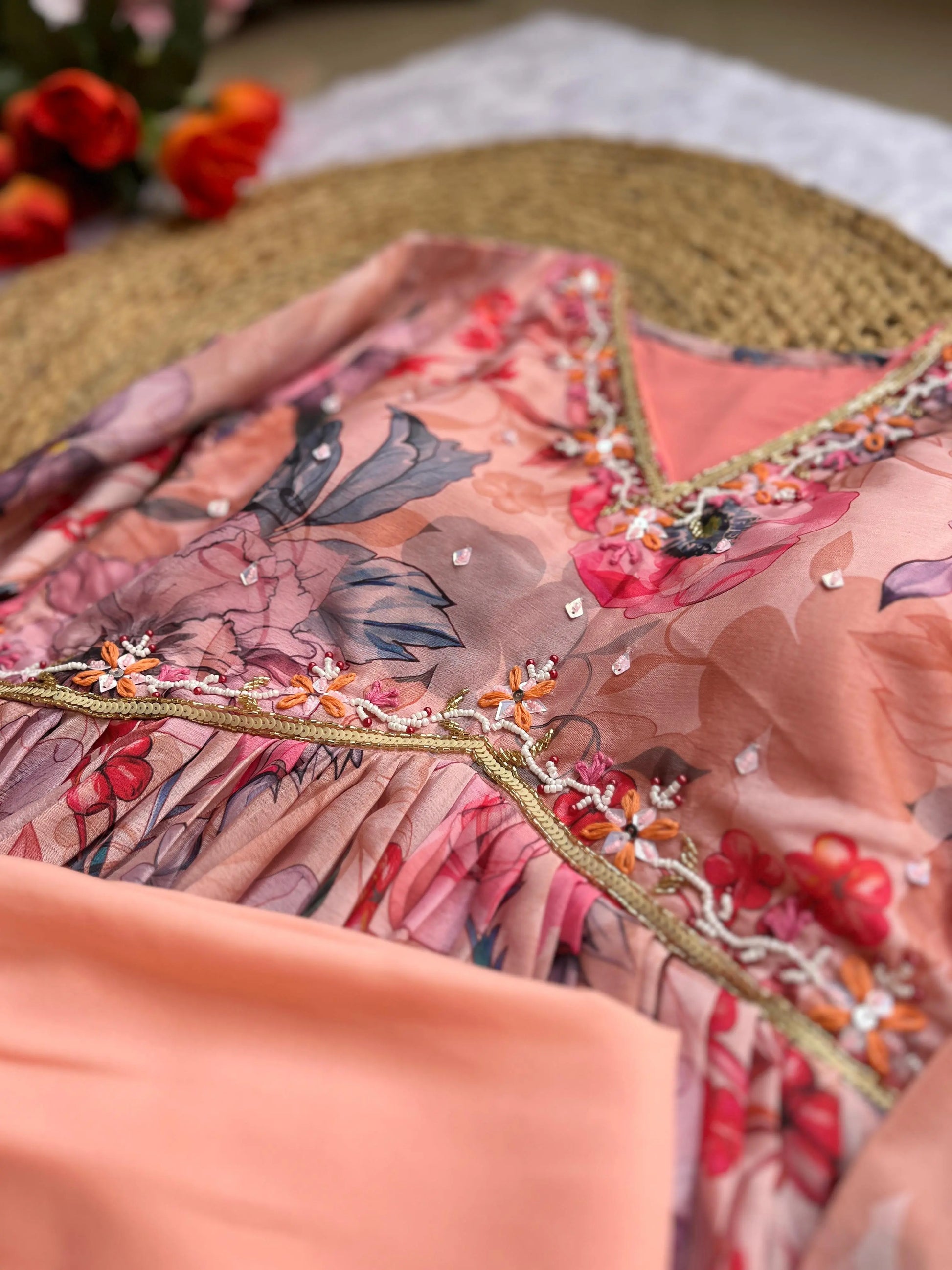 Chinon Soft With Digital Lily party wear Aliya cut Dresses Dupatta pant NextBuy