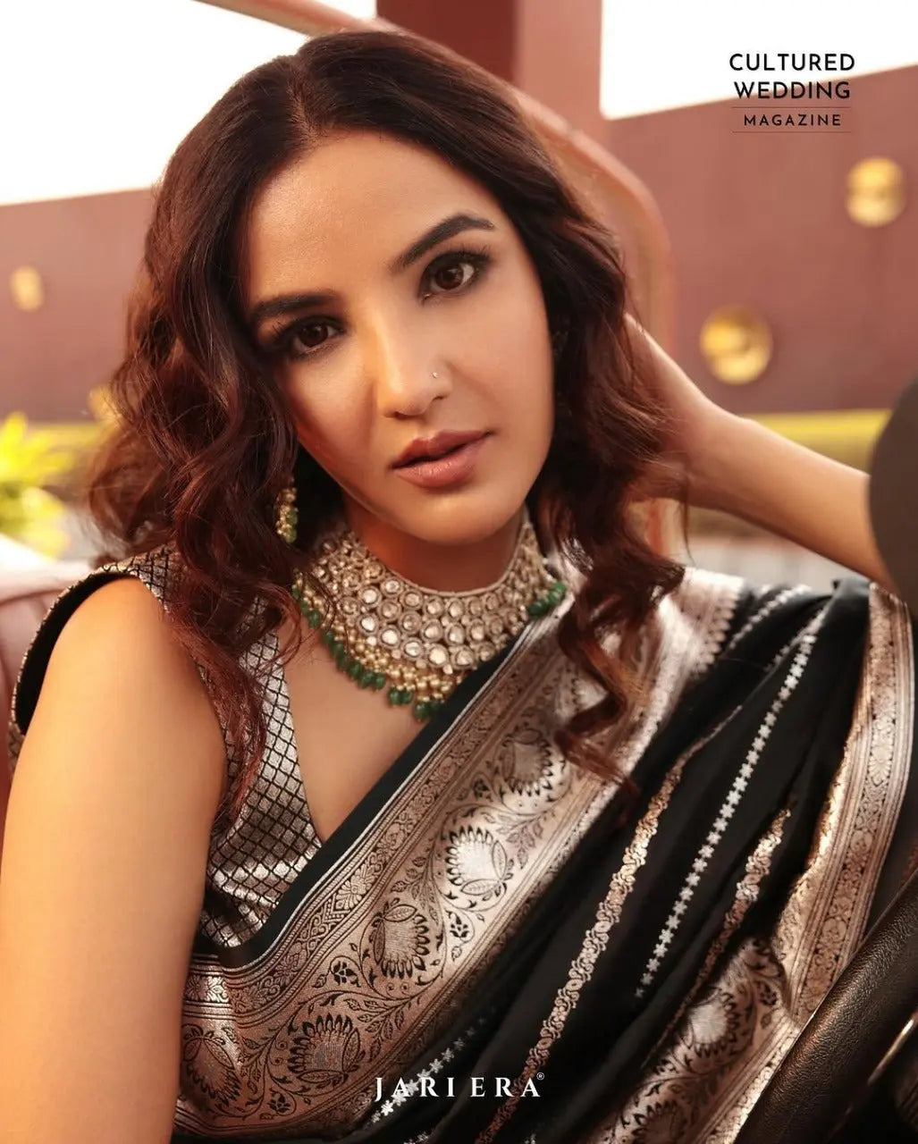 Ethnic Black Soft Silk Saree With Traditional Blouse Piece NextBuy
