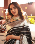 Ethnic Black Soft Silk Saree With Traditional Blouse Piece NextBuy