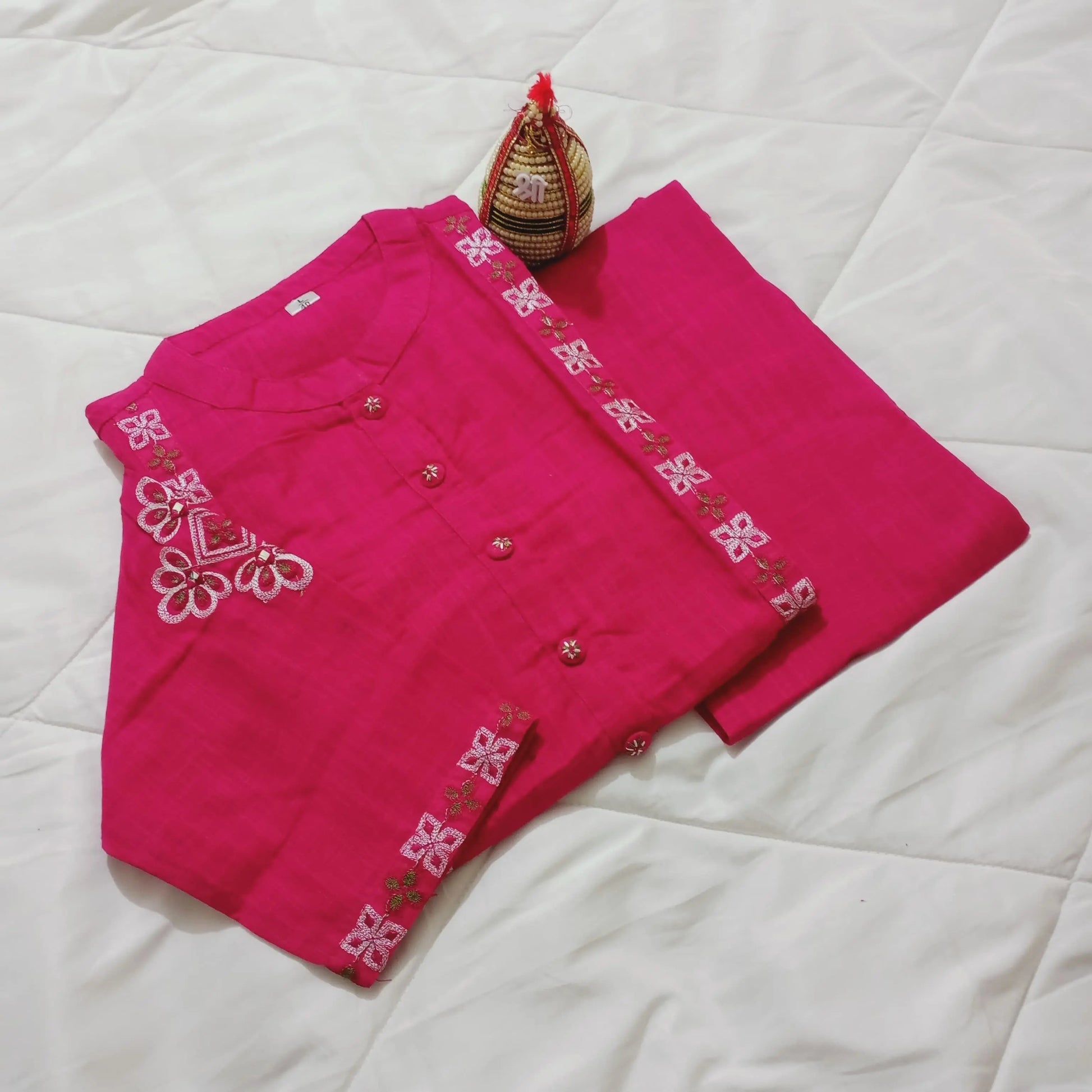 Stylish Pure Cotton Embroidered Kurta and Pant Set for women's NextBuy