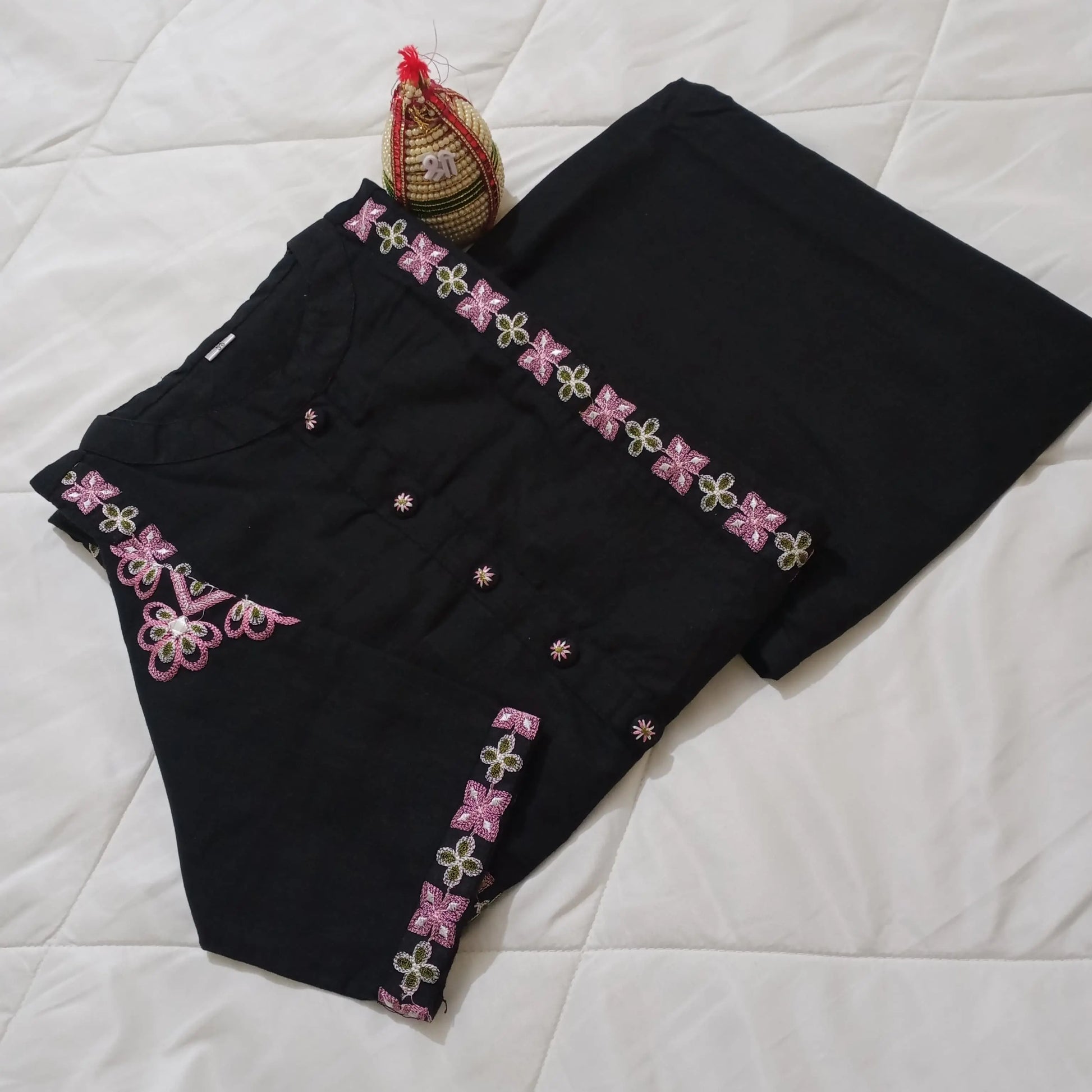 Stylish Pure Cotton Embroidered Kurta and Pant Set for women's NextBuy