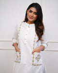 Stylish Pure Cotton Embroidered Kurta and Pant Set for women's NextBuy