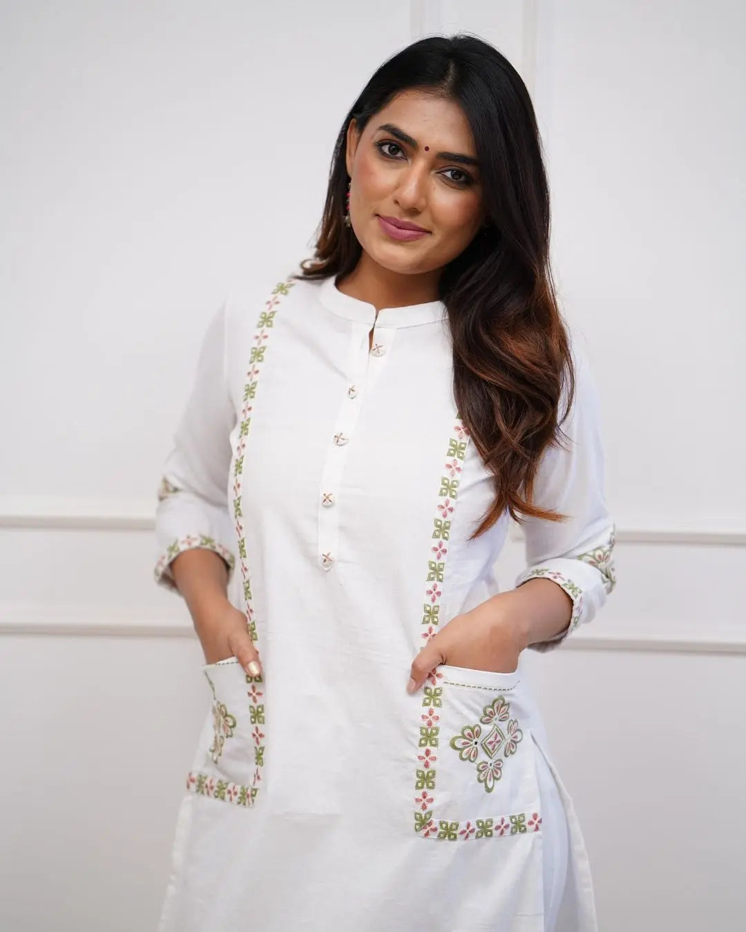 Stylish Pure Cotton Embroidered Kurta and Pant Set for women's NextBuy
