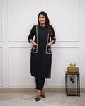 Stylish Pure Cotton Embroidered Kurta and Pant Set for women's NextBuy