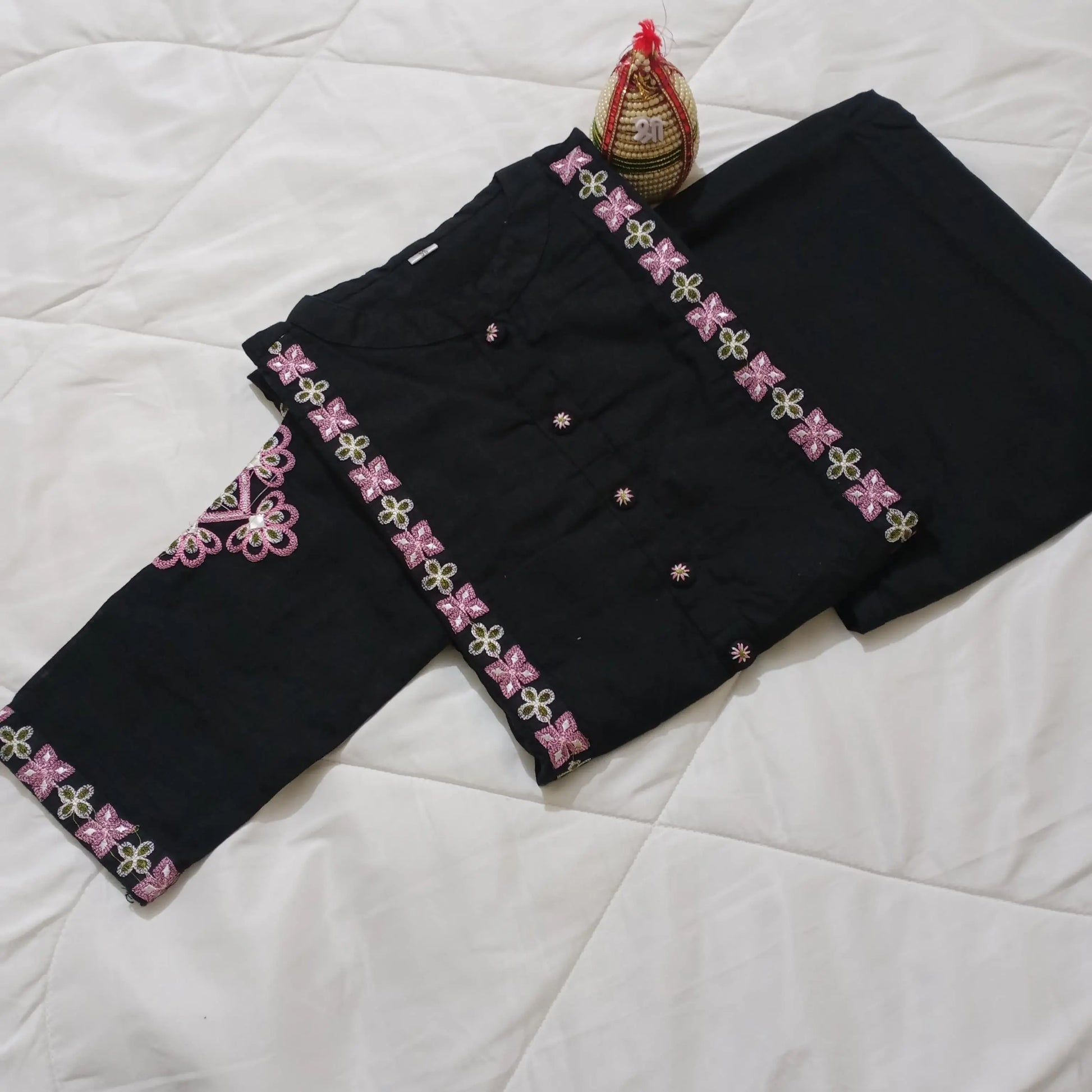 Stylish Pure Cotton Embroidered Kurta and Pant Set for women's NextBuy