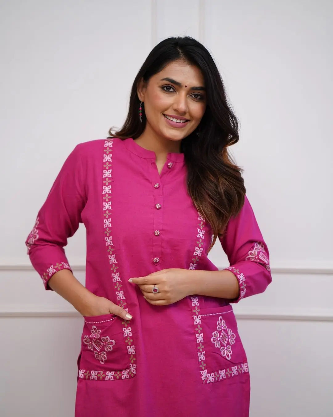 Stylish Pure Cotton Embroidered Kurta and Pant Set for women's NextBuy