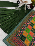 Designer Festival Collection In Pure Chinnon With Embroidery Sequence Work Gown And Dupatta Set NextBuy