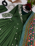 Designer Festival Collection In Pure Chinnon With Embroidery Sequence Work Gown And Dupatta Set NextBuy
