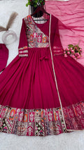 Designer Party Wear Look Full Heavy Embroidery Sequence Work Gown With Fully Stiched and Dupatta Ready to Wear NextBuy