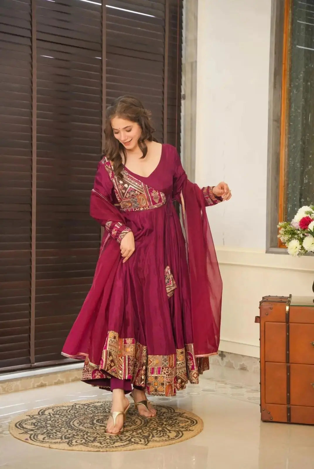 Designer Party Wear Look Full Heavy Embroidery Sequence Work Gown With Fully Stiched and Dupatta Ready to Wear NextBuy