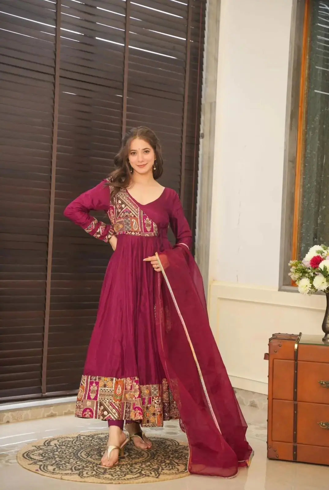 Designer Party Wear Look Full Heavy Embroidery Sequence Work Gown With Fully Stiched and Dupatta Ready to Wear NextBuy
