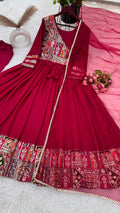 Designer Party Wear Look Full Heavy Embroidery Sequence Work Gown With Fully Stiched and Dupatta Ready to Wear NextBuy