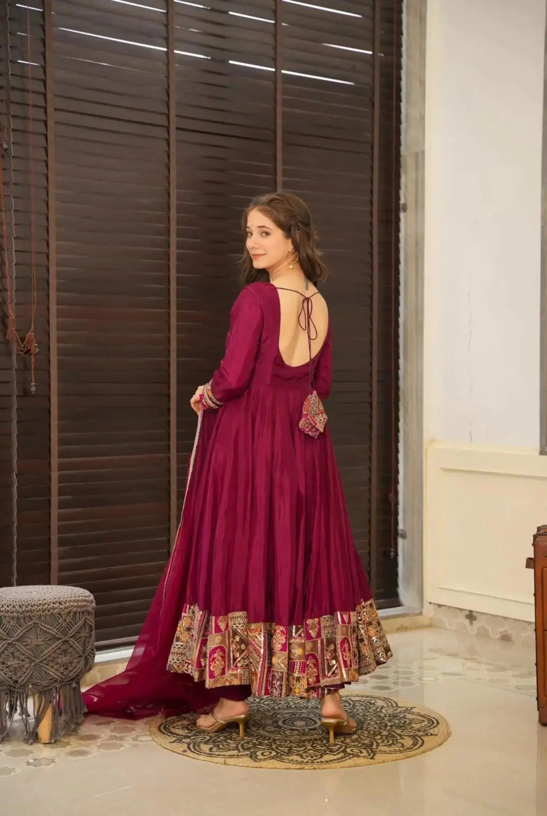 Designer Party Wear Look Full Heavy Embroidery Sequence Work Gown With Fully Stiched and Dupatta Ready to Wear NextBuy