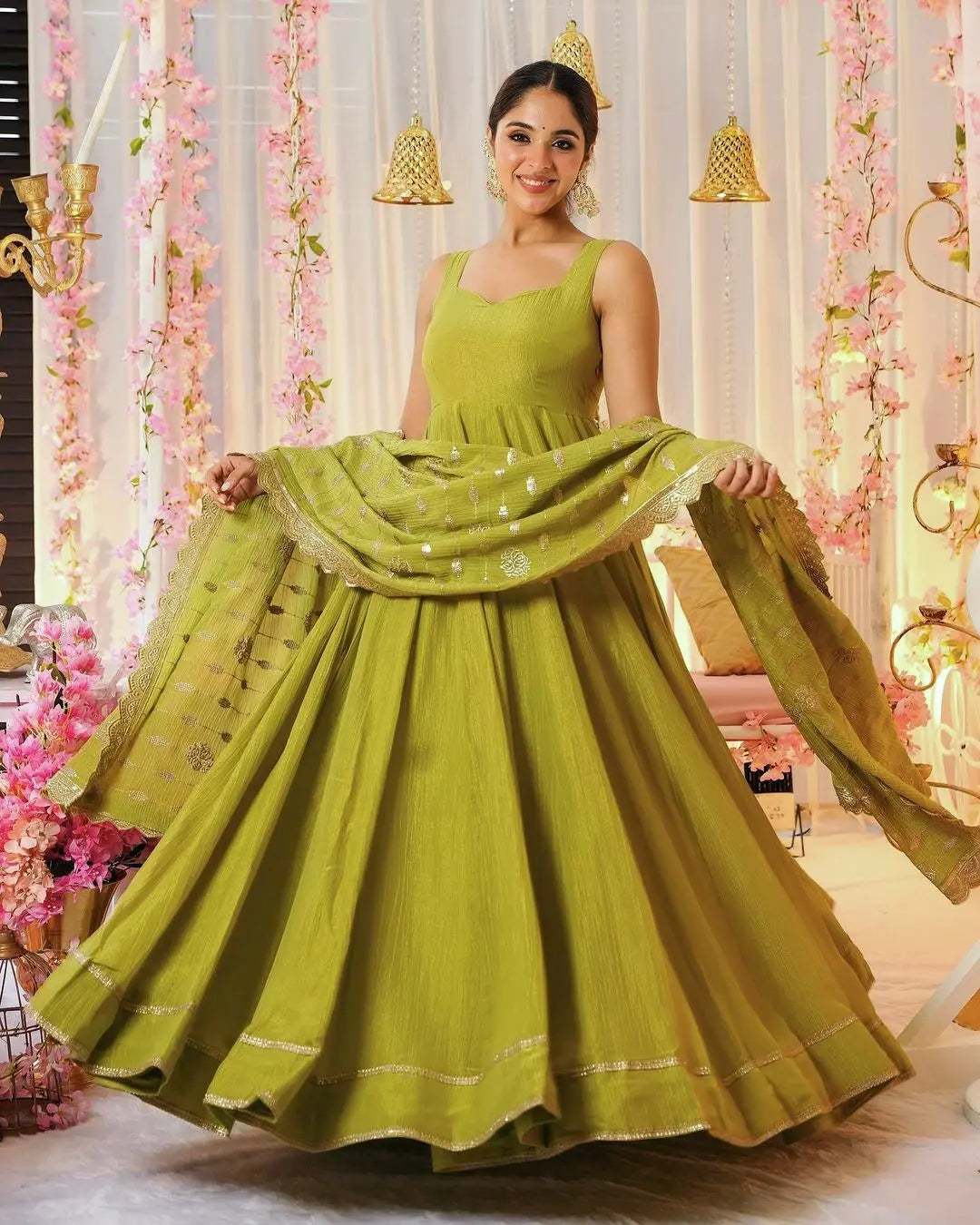 Designer Party Wear Look Gown With Bottom and Dupatta NextBuy