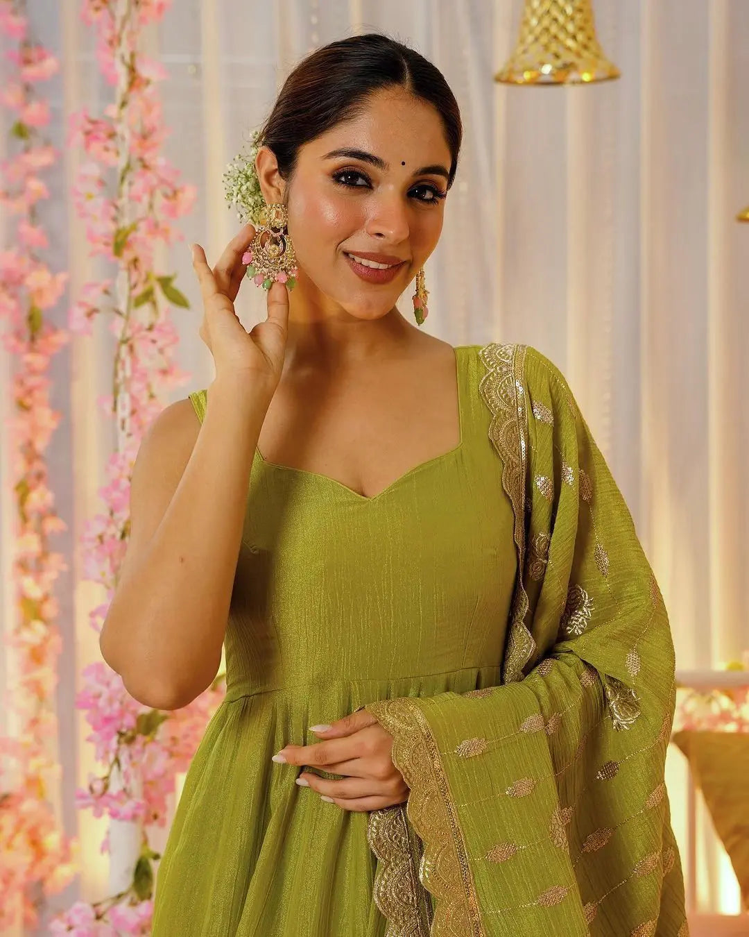 Designer Party Wear Look Gown With Bottom and Dupatta NextBuy