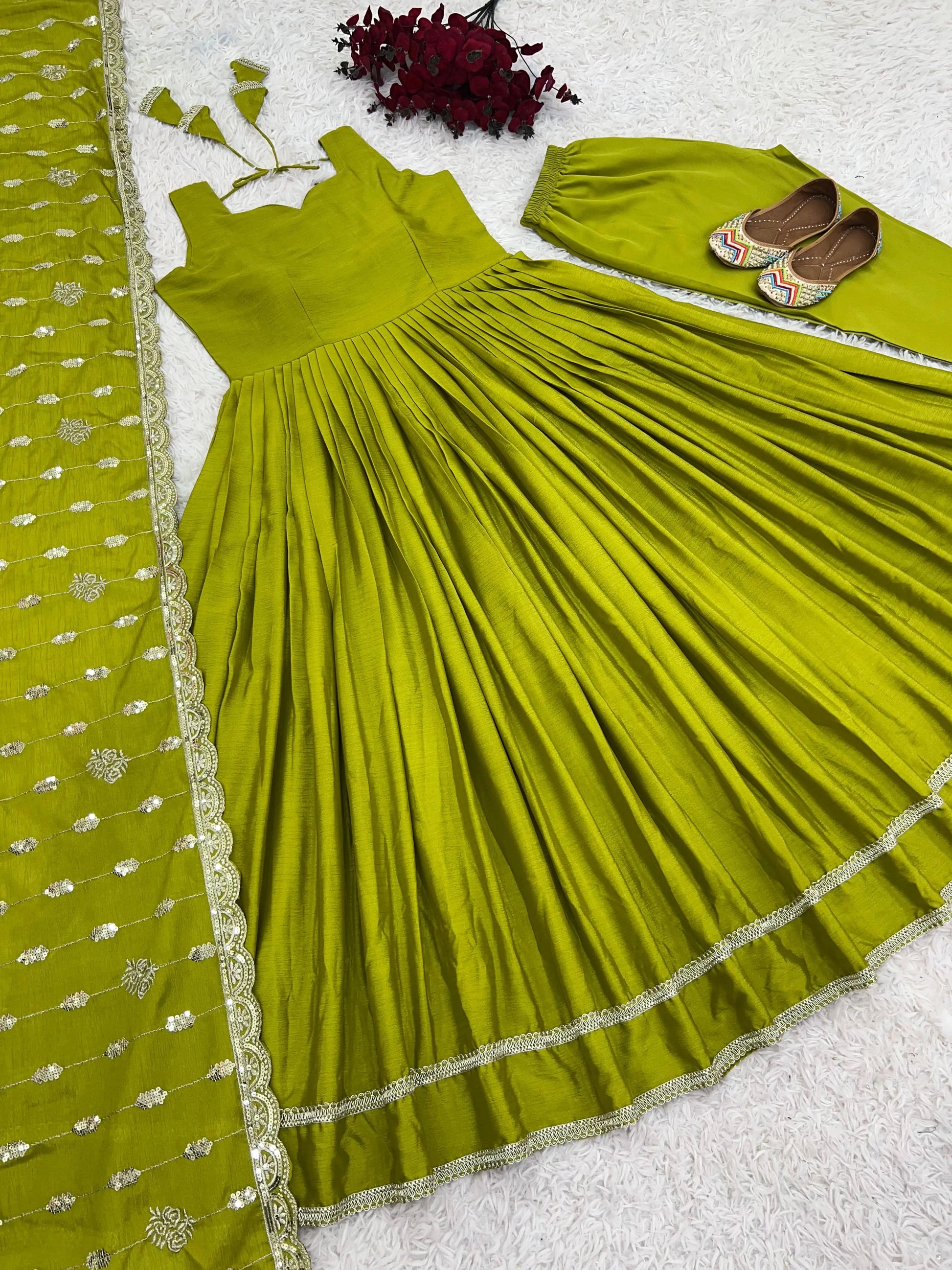 Designer Party Wear Look Gown With Bottom and Dupatta NextBuy