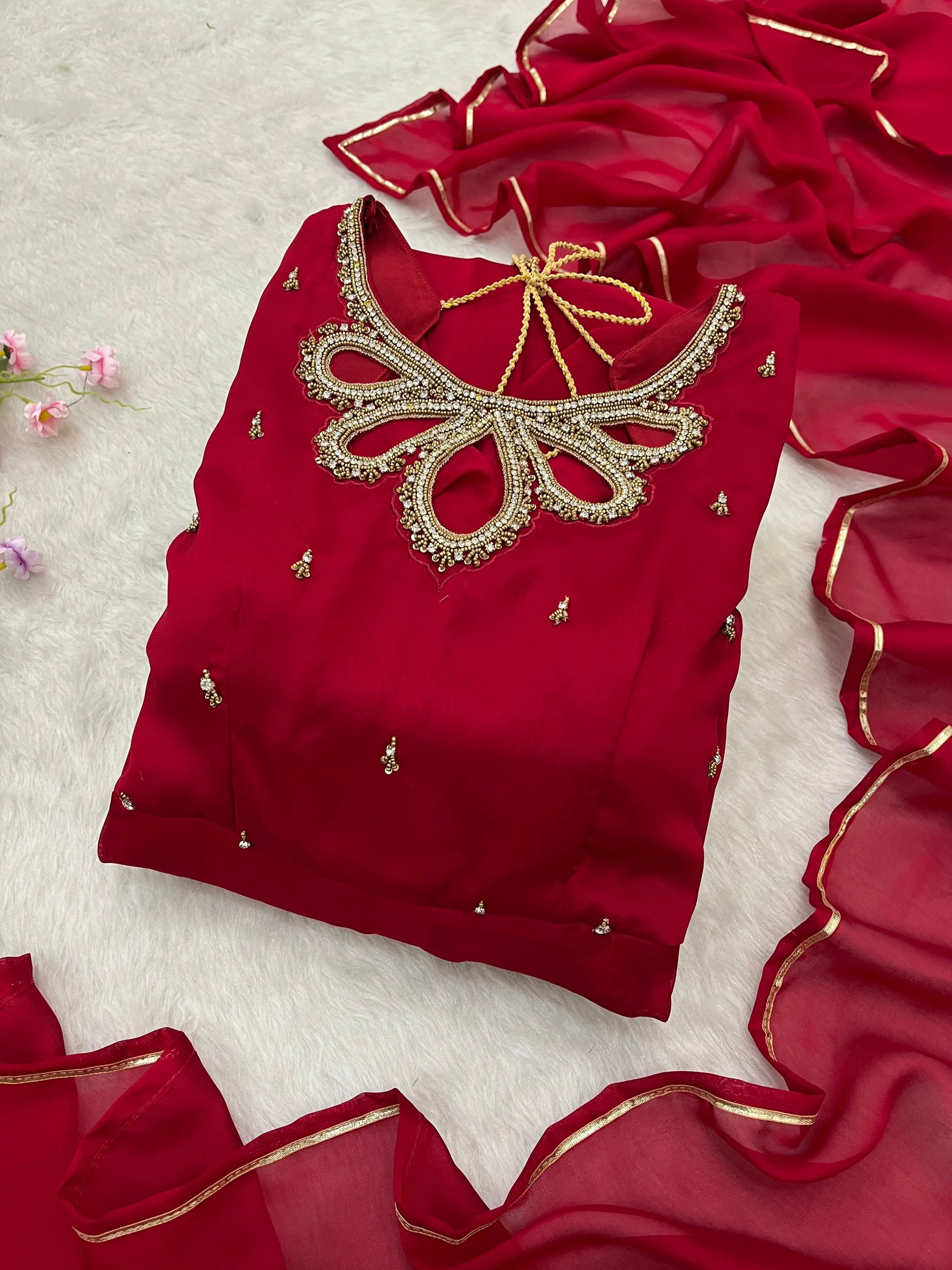 Party Wear Look Back Rangoli Gerorrget Gown With Dupatta Set NextBuy