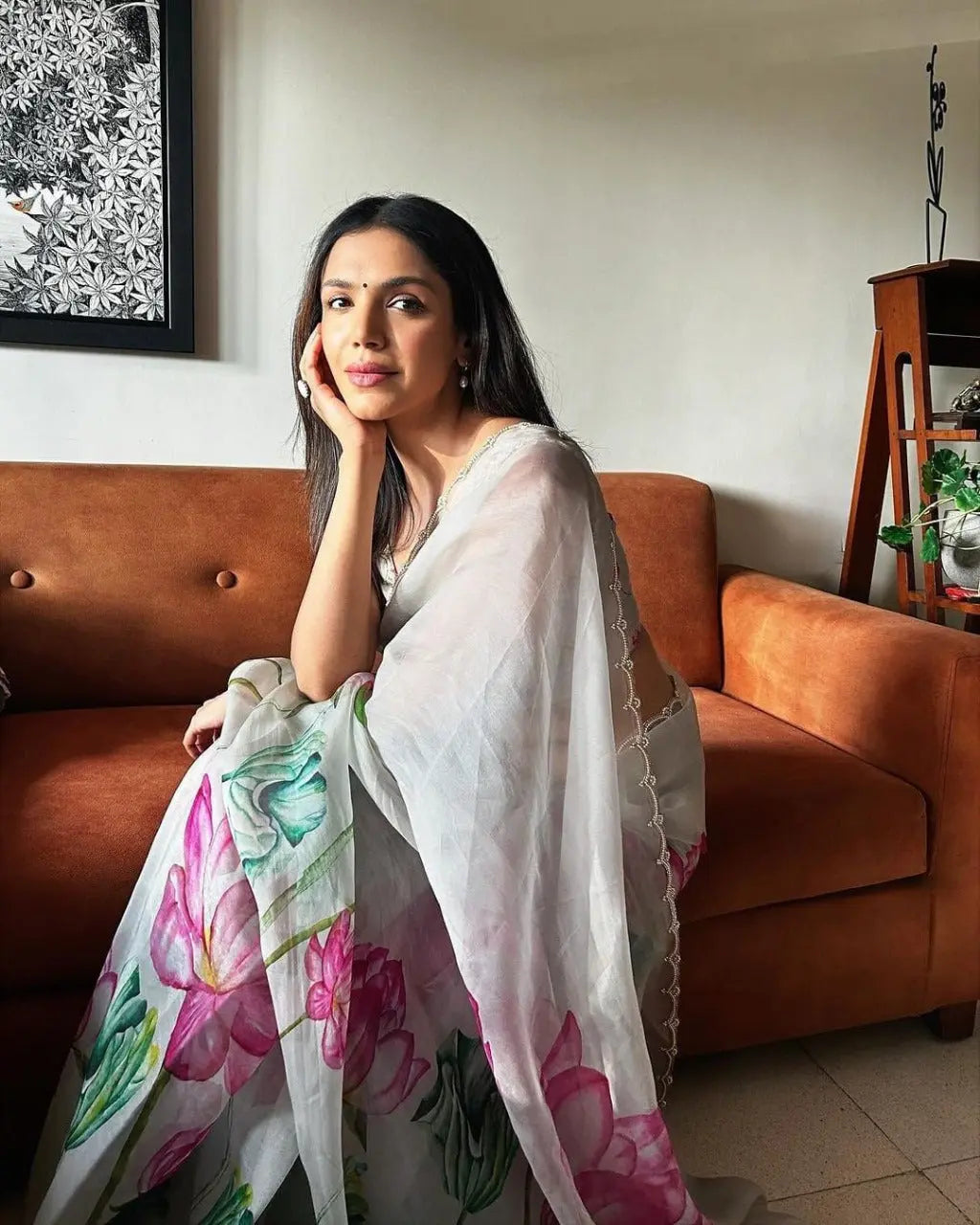 Havy Soft Organza Fabric With Beutiful Floral Prints With Beads And Katdana Handwork In Border Saree NextBuy