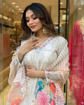 1. Floral Printed V-Neck Kurta & Trousers With Dupatta NextBuy