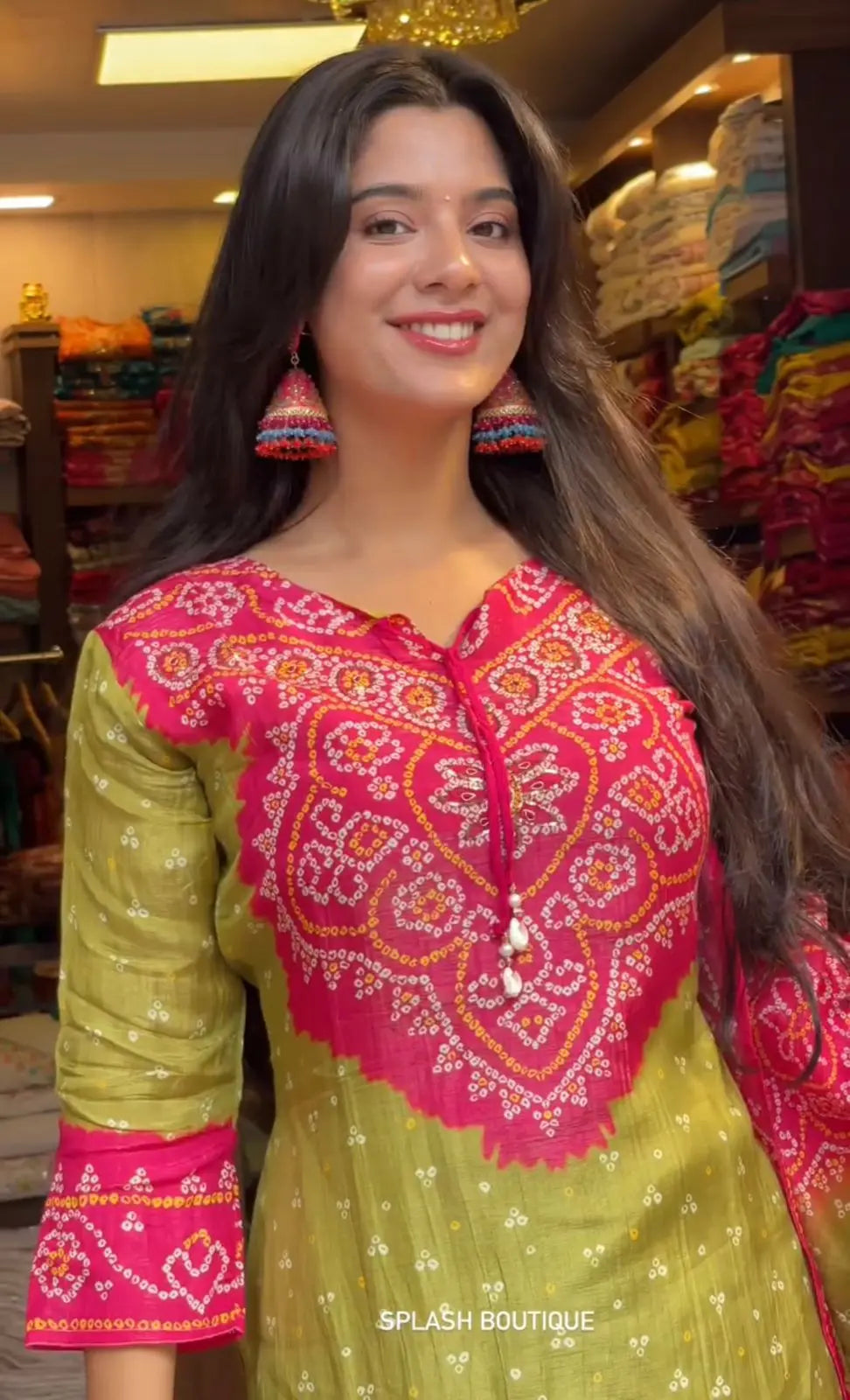 Heavy Pure Chinnon Silk With Digital Print and Diamond Handwork Top-Bottom And Dupatta Set Fully Stitched Ready To Wear NextBuy