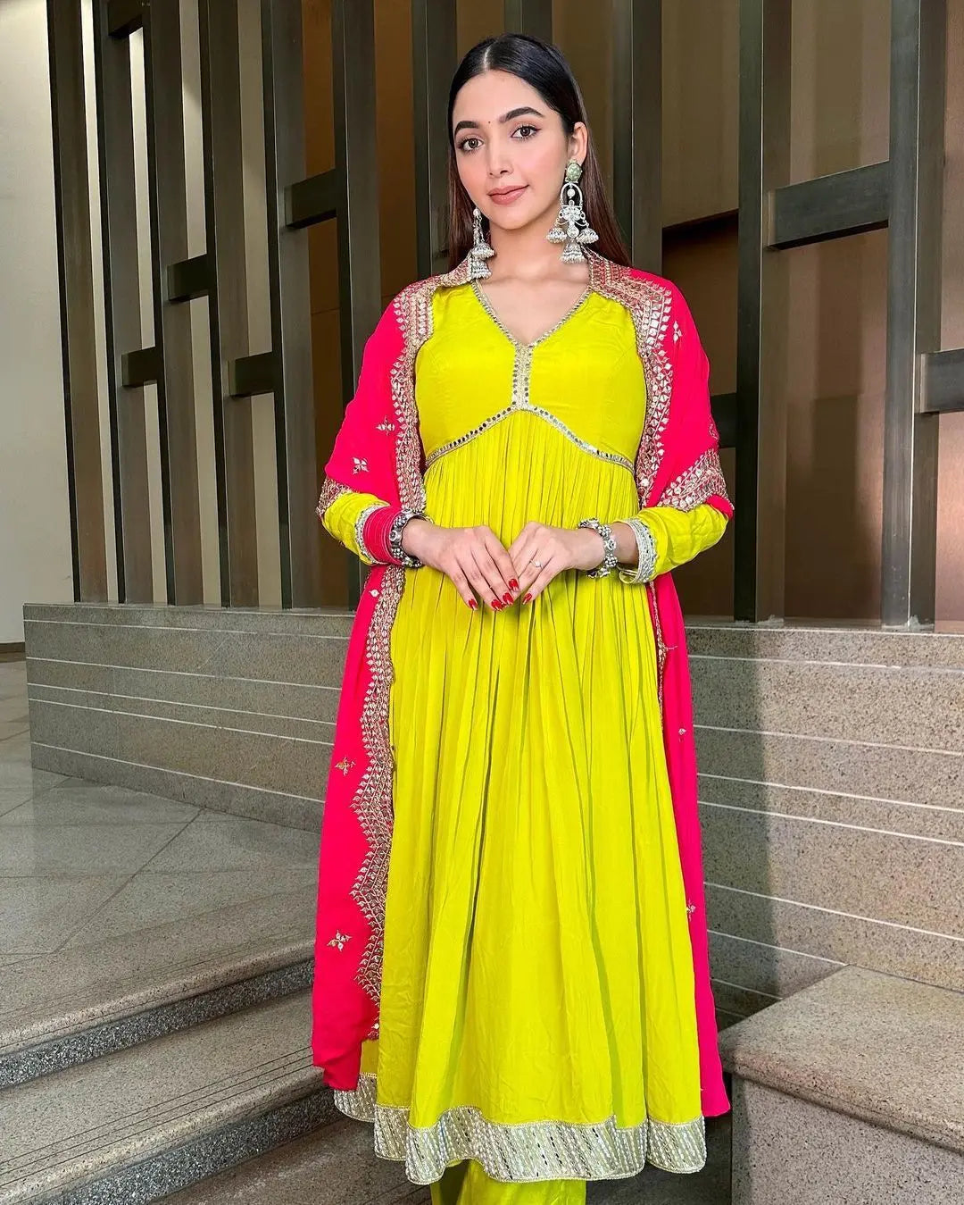 Presenting New Collection Heavy Fox Georgette Gown -Pent Dupatta Set Fully Stitched Ready To Wear NextBuy